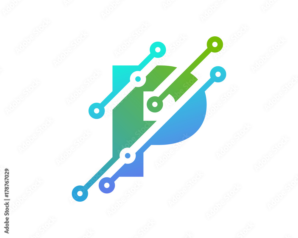 Digital Letter P Technology Icon Logo Design Element Digital Letter P Technology Icon Logo Design Element