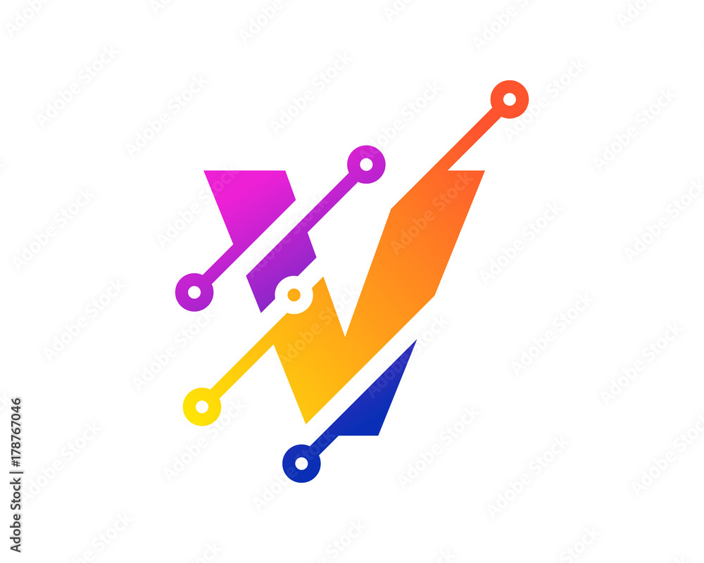 Digital Letter V Technology Icon Logo Design Element Digital Letter V Technology Icon Logo Design Element