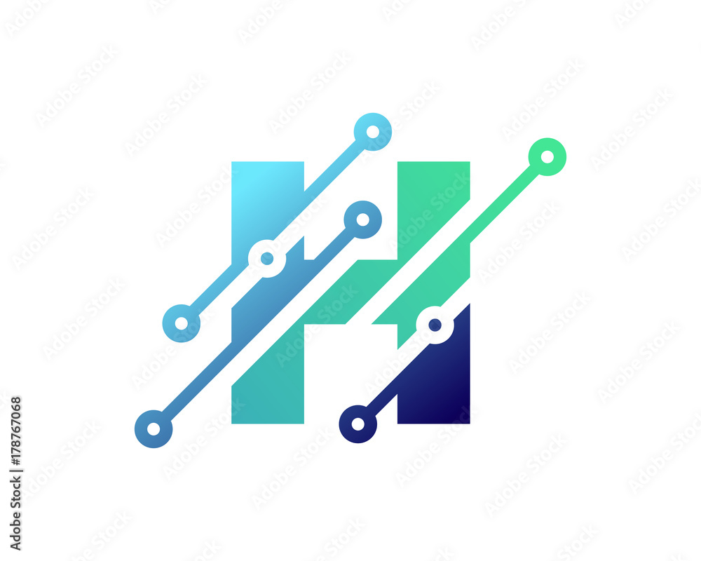 Digital Letter H Technology Icon Logo Design Element Digital Letter H Technology Icon Logo Design Element