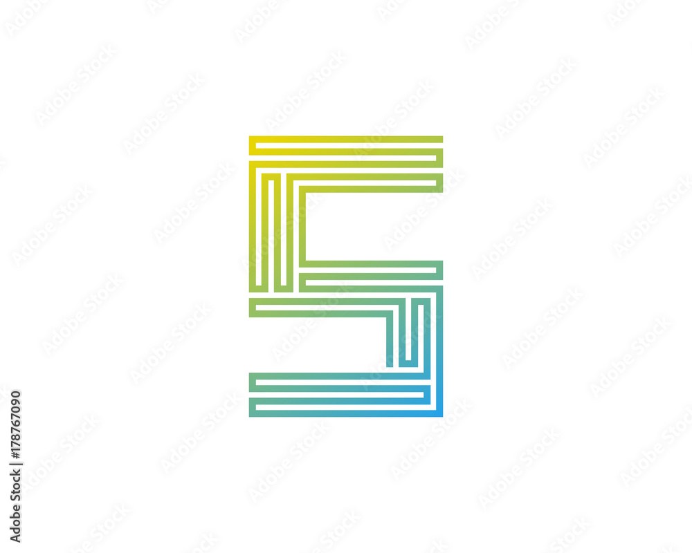 Single Line Letter S Icon Logo Design Element