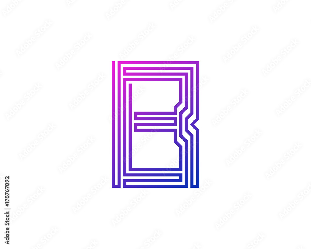 Single Line Letter B Icon Logo Design Element Single Line Letter B Icon Logo Design Element