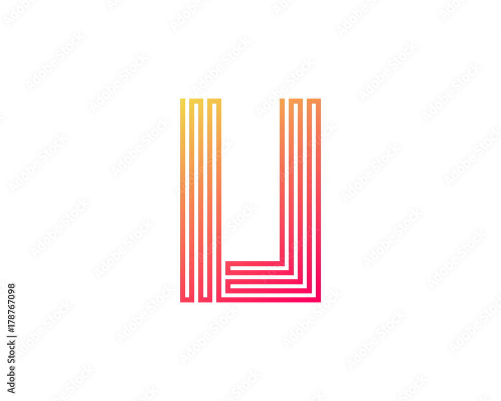 Single Line Letter U Icon Logo Design Element Single Line Letter U Icon Logo Design Element