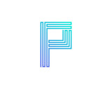 Single Line Letter P Icon Logo Design Element