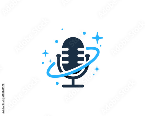 Podcast Planet Icon Logo Design Element