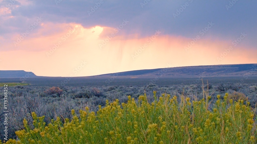 Thunderstorm over the desert at sunset Hart Mountain National Antelope Refuge Oregon 40