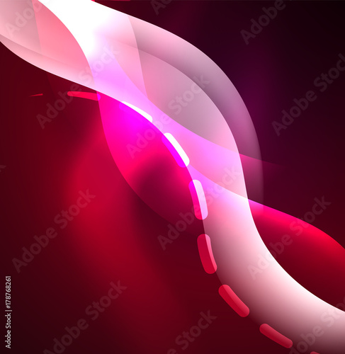 Vector glowing wave, smoke design wavy lines
