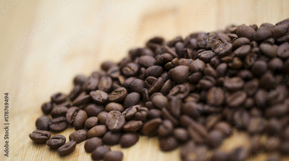 Coffee grains close-up. Coffee grains close-up.