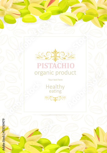 vintage banner with delicious pistachios for your design