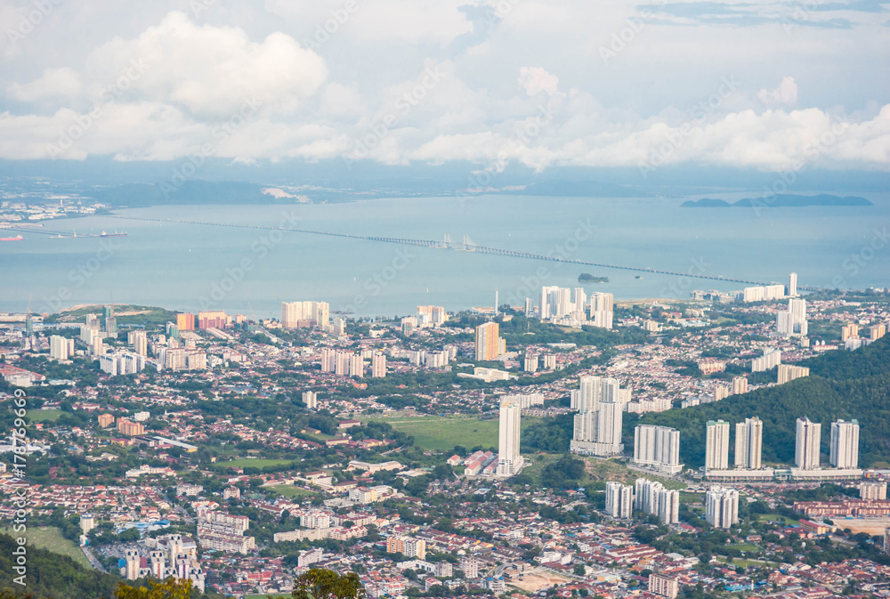 city view of penang on penang hill,malaysia