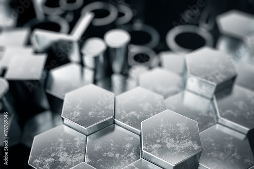 Photos Cylindrical metal steel profiles, hexagonal metal steel profiles, square metal steel profiles