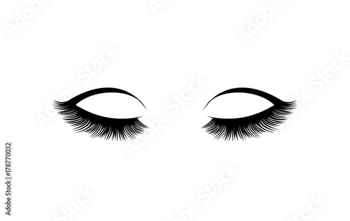 Beautiful vector eyelids and eyelashes