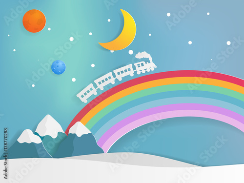 train of dream on rainbow railway