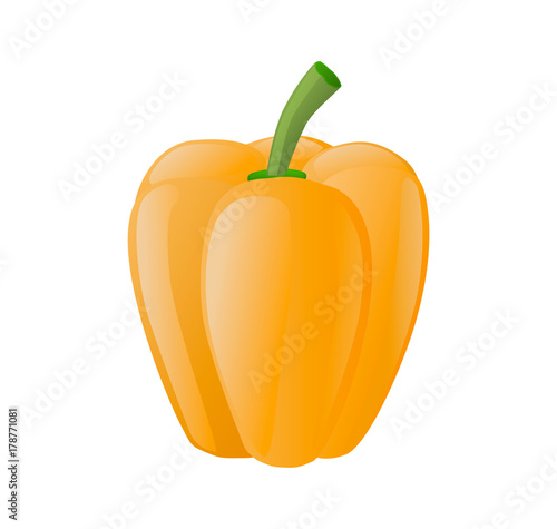 Fresh pepper vegetable icon in cartoon style.Vector illustration isolated on white background.