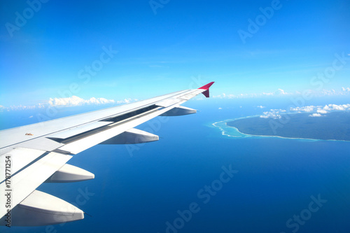Aerial view of Bali Island from aircraft