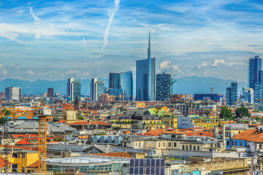 Fototapeta premium Mediolan nowe miasto widok z góry