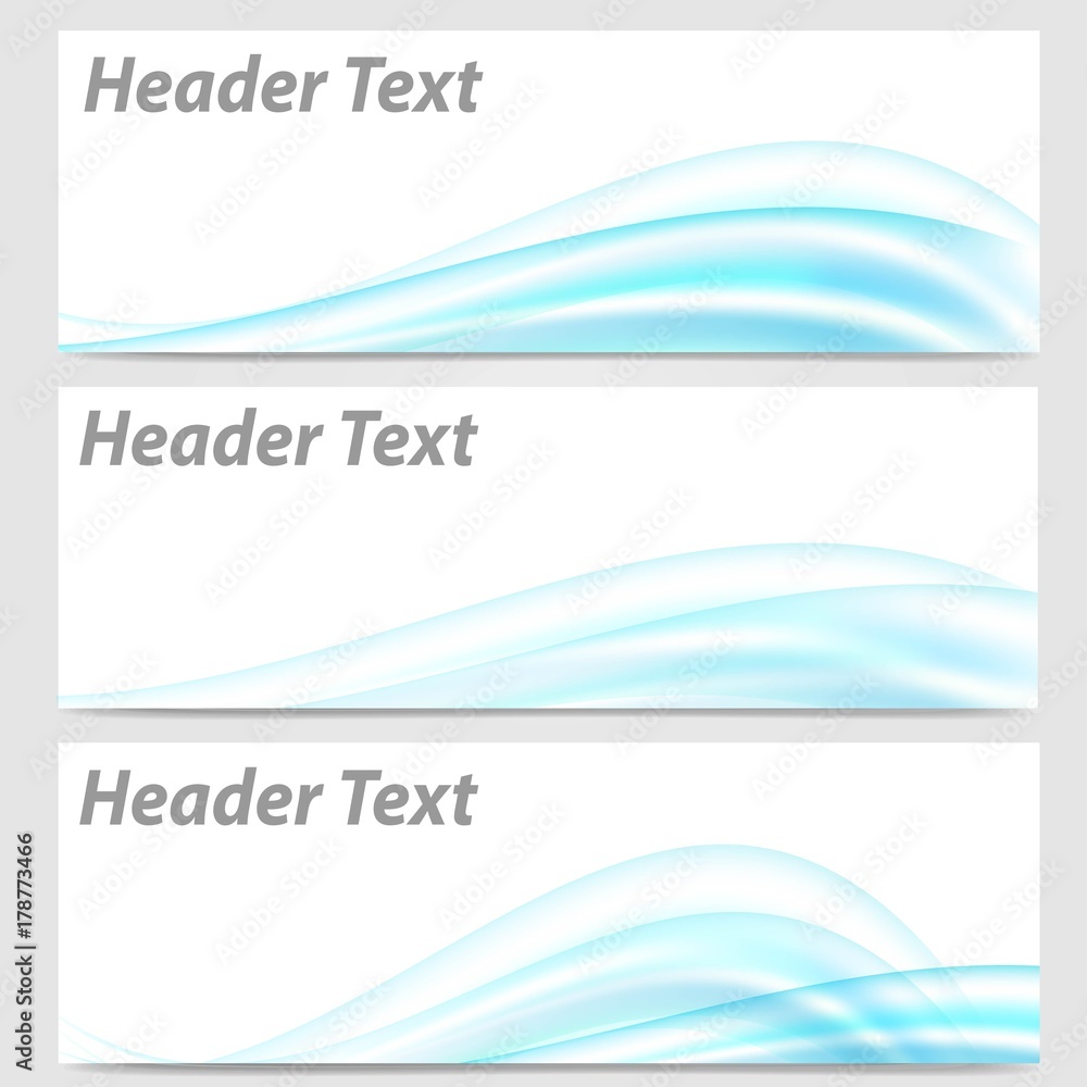 abstract header banner wave design in blue color