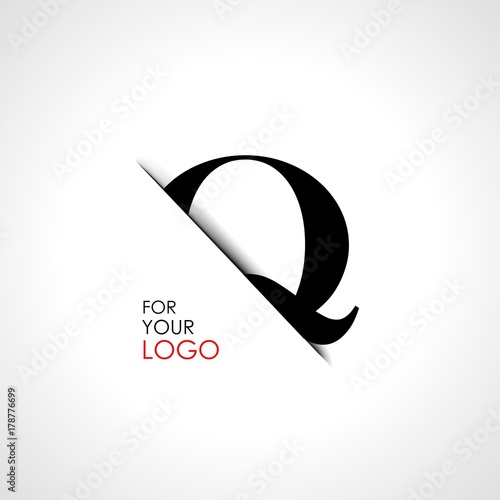 Capital q letter is inserted in the paper slot. To create logos, emblems, monograms.