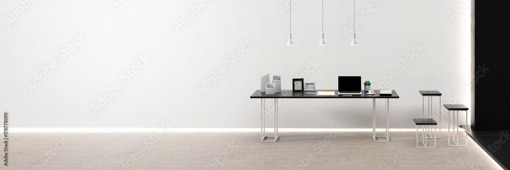 Fototapeta premium Office workstation showcase equipment, original 3d rendering, all the models completely original