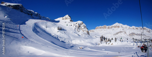 Mountain winter panorama from the Marmolada, Italy photo