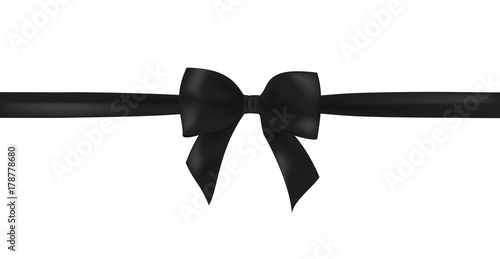 Beautiful black ribbon bow for your design VECTOR