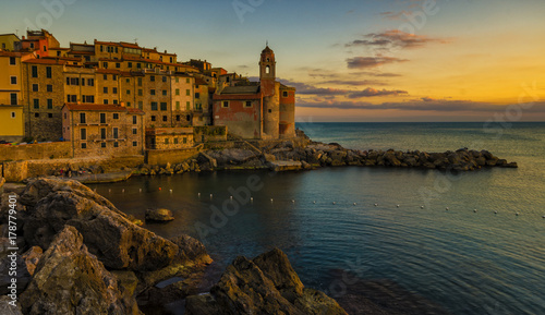 Scenic, peaceful evening in Tellaro, Liguria, Italy
