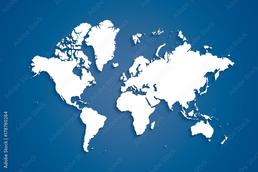 World map. popular World map Vector globe template for website, design, cover, annual reports, infographics. Flat Earth Graph World map illustration.