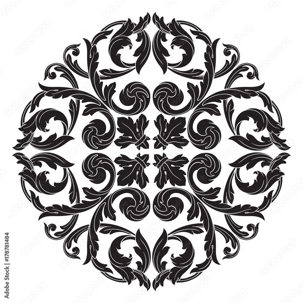 Fototapeta premium Classical baroque ornament vector 