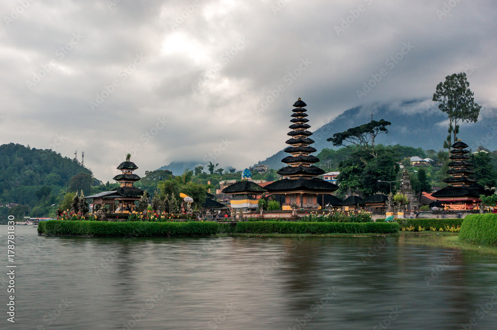 The holy pagoda of the temple Pura Ulun Danu temple The holy pagoda of the temple Pura Ulun Danu temple