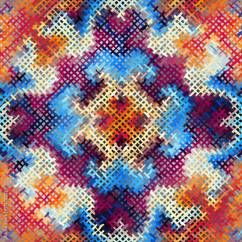 Seamless background pattern. Imitation of a texture of rough canvas painted with paint.