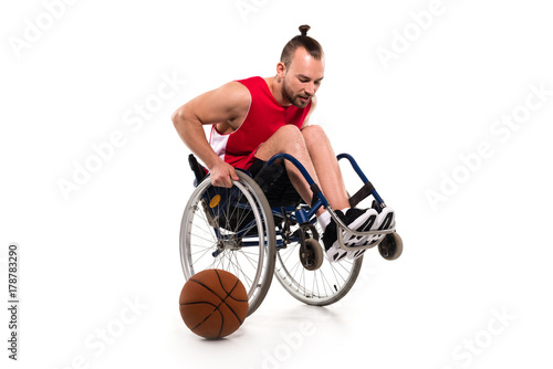 Basketball player in wheelchair