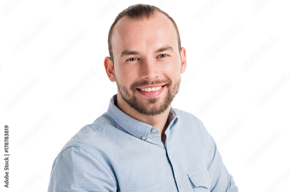 handsome man smiling handsome man smiling