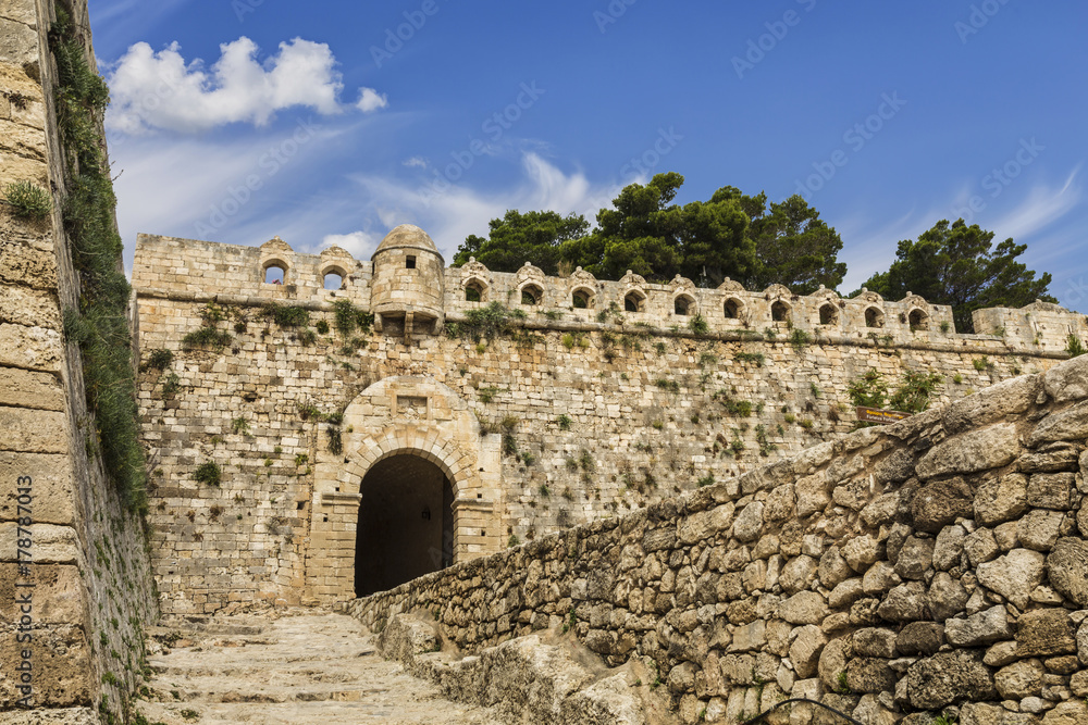 View of fortress Fortezza in Rethymnon, Crete, Greece