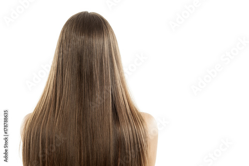 back look on a nice long straight women's hair