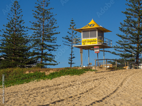 Lifeguards keeping a watchful eye from the watch tower 