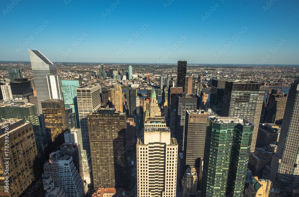 Fototapeta premium Nowy Jork. Wspaniały panoramiczny widok na Manhattan Midtown Skyscrapers.