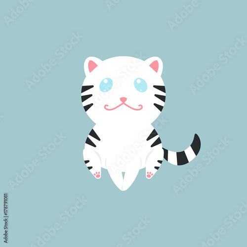 Fototapeta Naklejka Na Ścianę i Meble -  Little tiger cub. Vector illustration