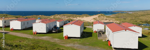 Картината върху платно Static caravans with panoramic view to beautiful Cornish coast in summer with be