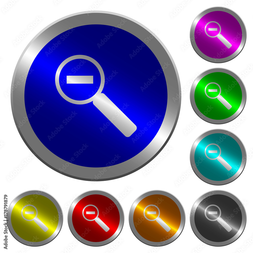 Zoom out luminous coin-like round color buttons Zoom out luminous coin-like round color buttons