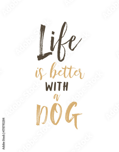 Plakat Akwarela pies cytat. Pojedynczo na białym tle. słodka dekoracja domu opieki nursary