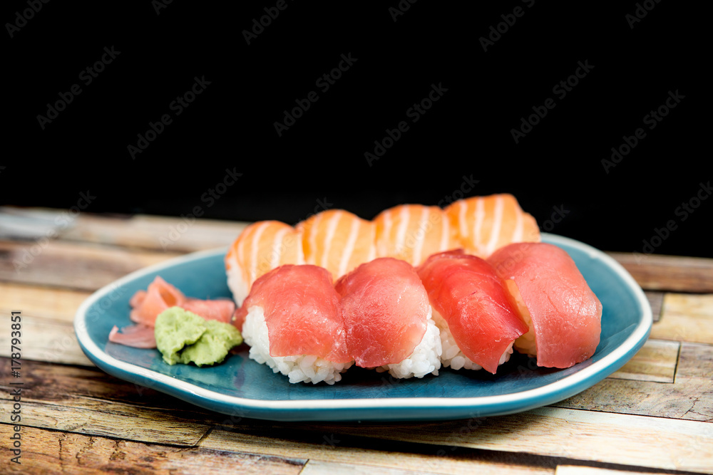 fresh sushi traditional japanese food on the table fresh sushi traditional japanese food on the table