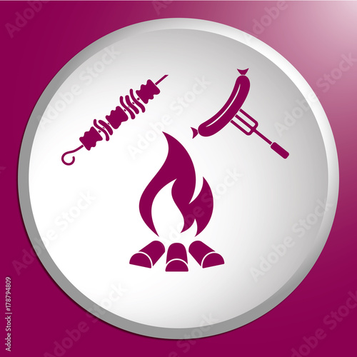 Grilled kebab and sausage icon