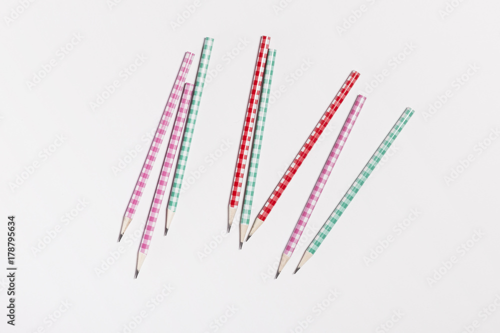 colorful pencils on the white background. colorful pencils on the white background.