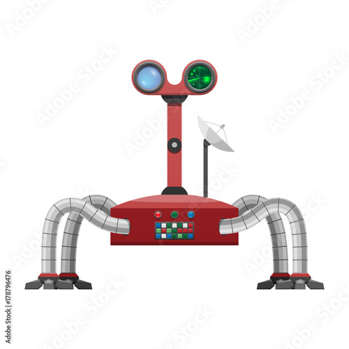 Arachnid Robot with Radar and Powerful Satellite