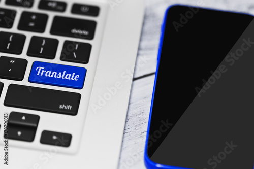 Online translating application concept