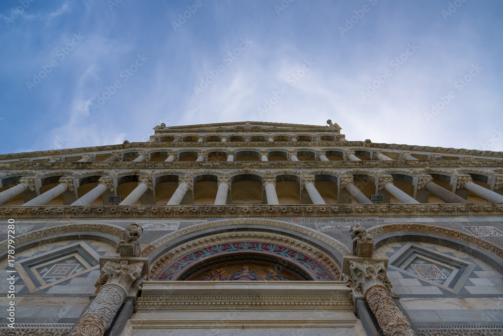 Details of the exterior of the Pisa Cathedral (Cattedrale Metropolitana Primaziale di Santa Maria Assunta; Duomo di Pisa in italian), Pisa, Tuscany, Italy