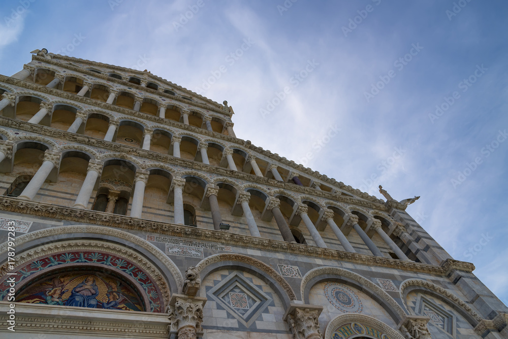 Details of the exterior of the Pisa Cathedral (Cattedrale Metropolitana Primaziale di Santa Maria Assunta; Duomo di Pisa in italian), Pisa, Tuscany, Italy Details of the exterior of the Pisa Cathedral (Cattedrale Metropolitana Primaziale di Santa Maria Assunta; Duomo di Pisa in italian), Pisa, Tuscany, Italy