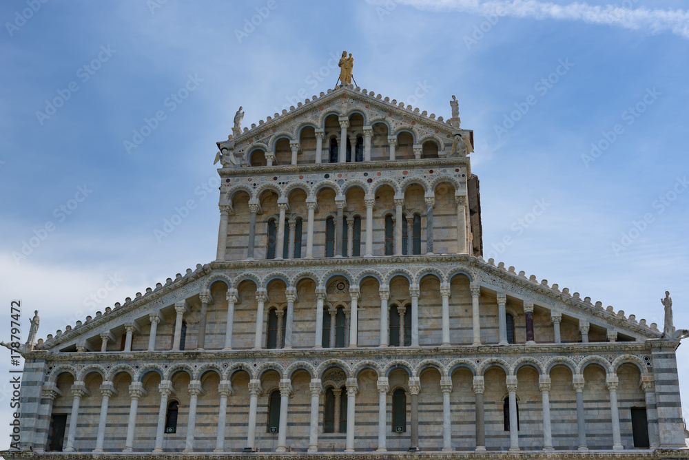 Details of the exterior of the Pisa Cathedral (Cattedrale Metropolitana Primaziale di Santa Maria Assunta; Duomo di Pisa in italian), Pisa, Tuscany, Italy