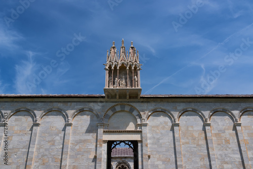 Details of the exterior of the Pisa Cathedral (Cattedrale Metropolitana Primaziale di Santa Maria Assunta; Duomo di Pisa in italian), Pisa, Tuscany, Italy photo