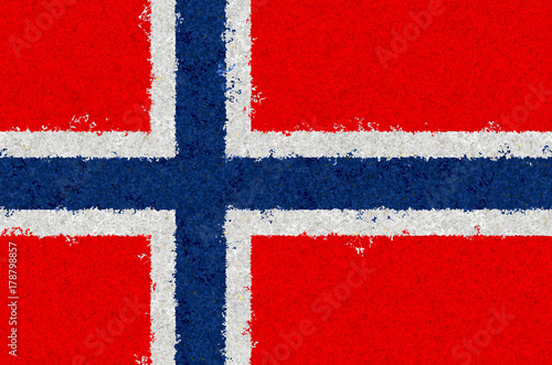 Norwegian Flag with a blossom pattern