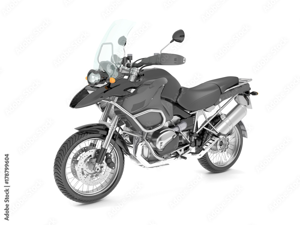 3d illustration of a black classic motorcycle isolated on white background. 3d illustration of a black classic motorcycle isolated on white background.